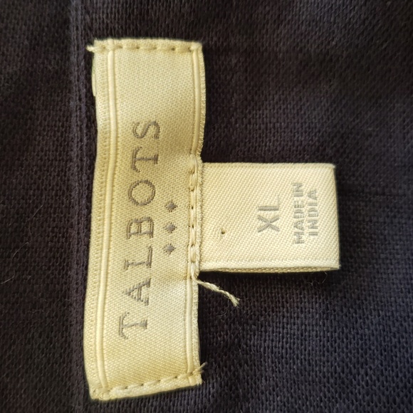 Talbots Embroidered Navy Blue Palm Tree Print Women's TunicTop XL - Picture 7 of 11